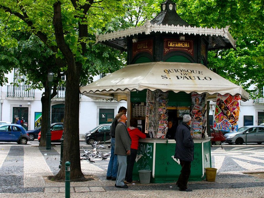 Kiosks such as this on in Portugal offer more than just convenience to shoppers.