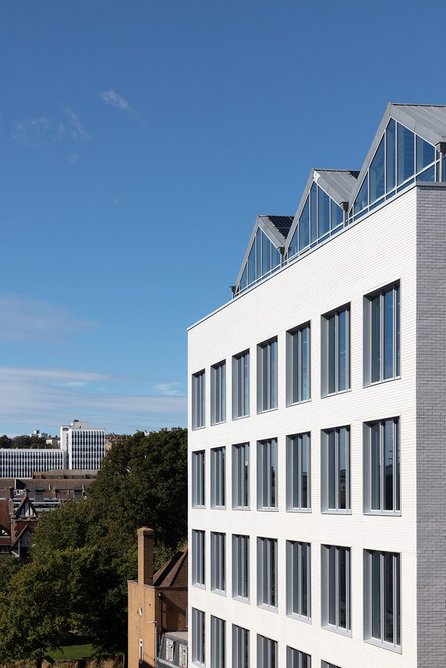 The white brick office building provides 30,000 sq ft of Grade A space.