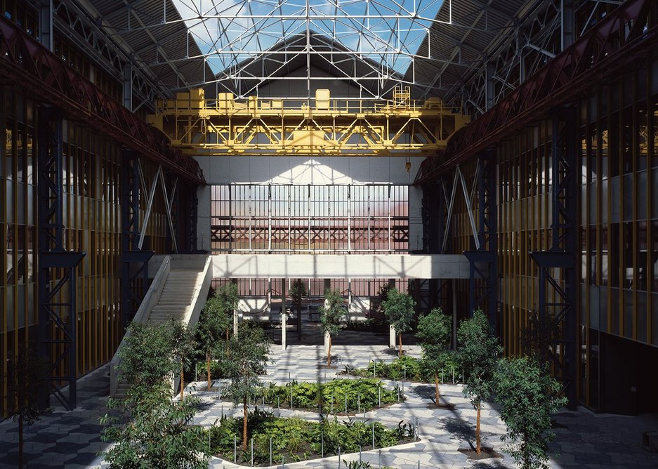 The school’s reception and entrance opens onto a large semi open-air courtyard, filled with eucalyptus trees. The courtyard brings light into the plan and provides a social space.