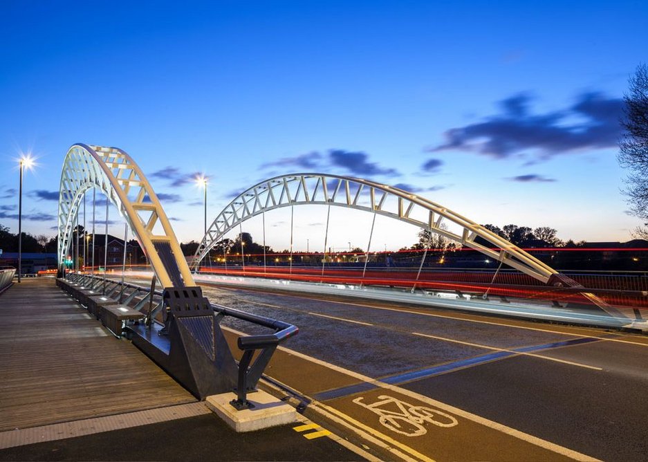 Taunton Third Way Bridge, Taunton (2011). Structural engineer: Flint & Neill. Architect: Moxon Architects.