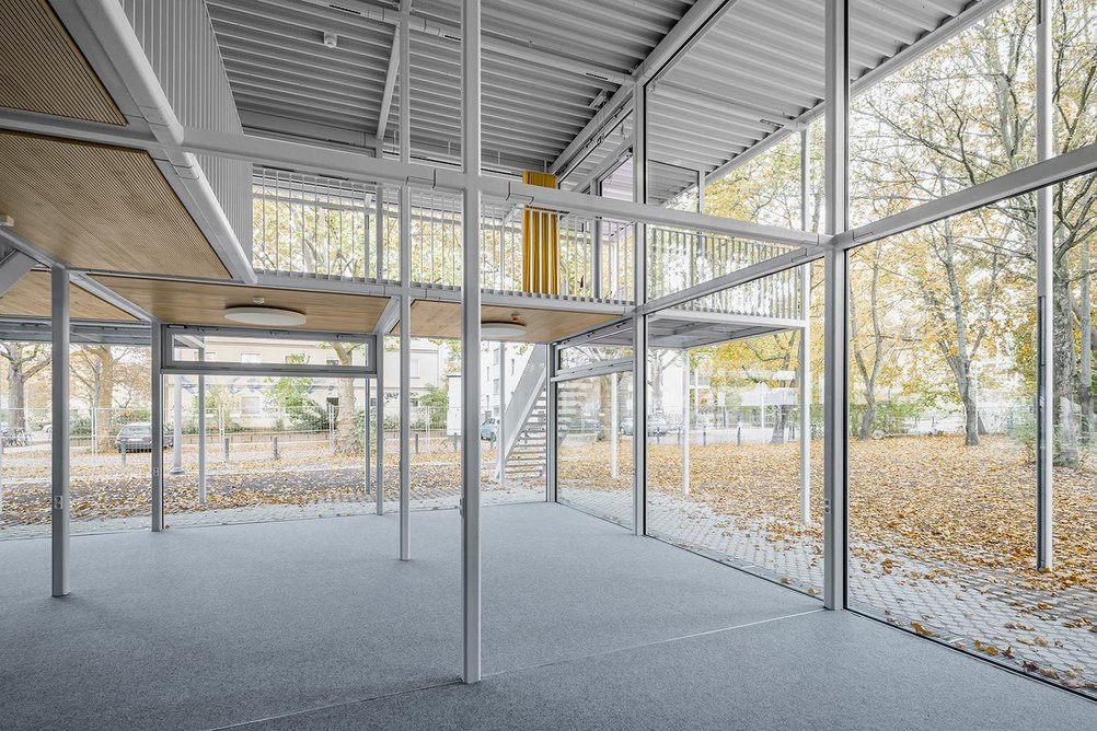 The fully flexible interior and exterior at TU Braunschweig's Study Pavilion, where the structure can be continually adapted.