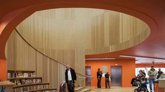 Winner of 2013's Selwyn Goldsmith Award for Universal Design, Canada Water Library, designed by CZWG.