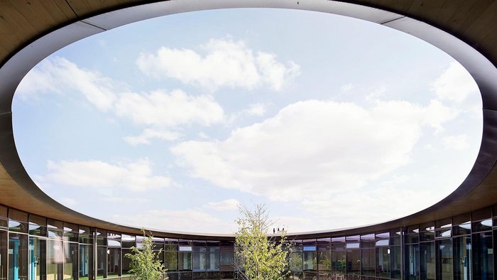 The ‘grove’, at centre of dRMM’s new primary school, is a landscaped courtyard. Classrooms encircle it on two levels