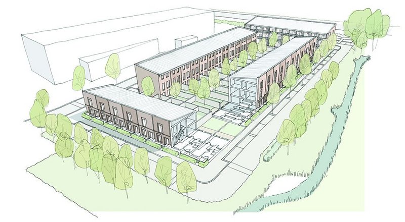 The Rainham scheme is set out as a block, with the arrangement of the elevations taking advantage of orientation.