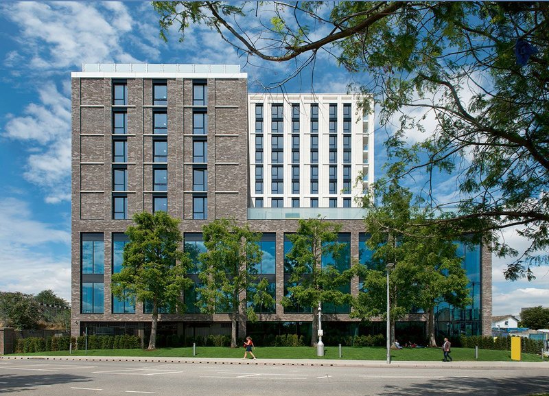 Langley Square features a contrasting blend of Floren Castor and Albion bricks.