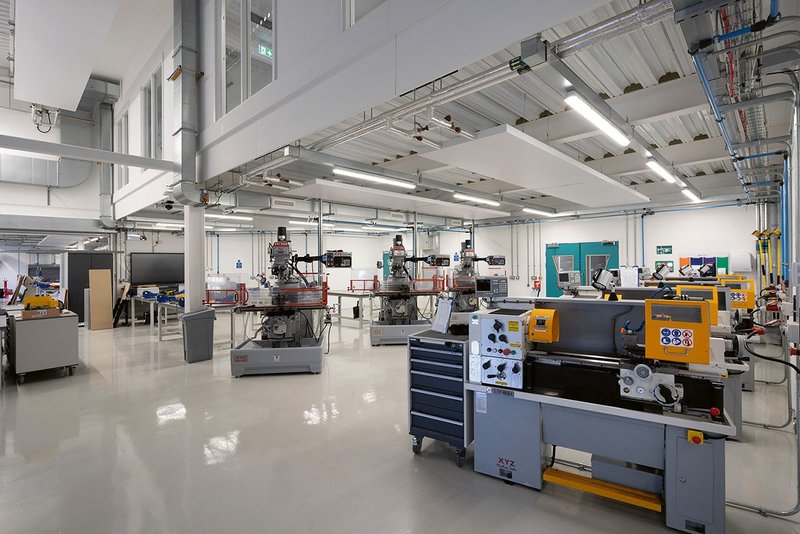 The Ottery Building’s mezzanine level looks down into the workshops.