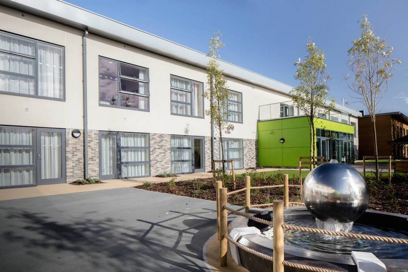 Entrance facade at Casa di Lusso Care Home in Somerset