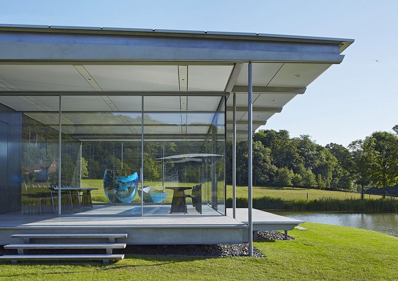 Island Pavilion and Footbridge, Wormsley – Architect: Robin Snell and Partners. Click on the image