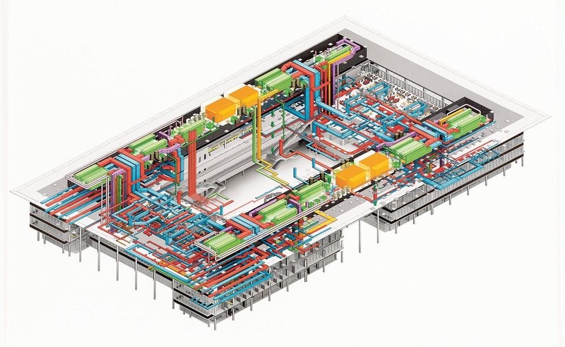 Foster + Partners’ BIM model of the Samson Pavilion, CWRU and Cleveland Clinic.