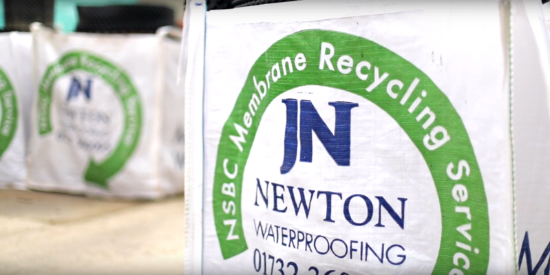 Waste membrane for recycling is collected by Newton Specialist Contractors in special branded bags and transported back to Newton on delivery back-loads, minimising its environmental impact.