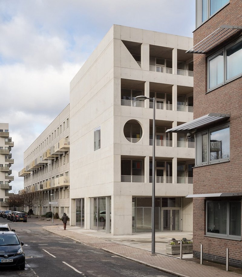 A House for Artists sits alongside mid-rise residential blocks designed by AHMM.