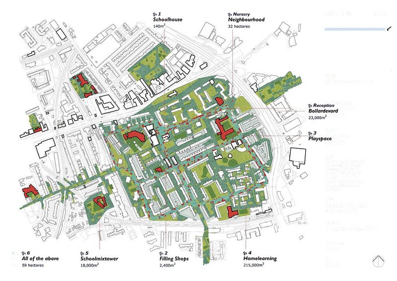 Studio Cullinan and Buck Architects’ What’s the Use proposal for learning and play in underused spaces in Bow.