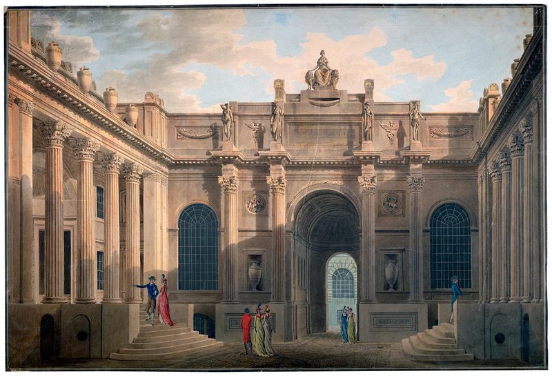 Lothbury Court, Bank of England, c.1797-1801, by Soane office with figures by Antonio Van Assen.