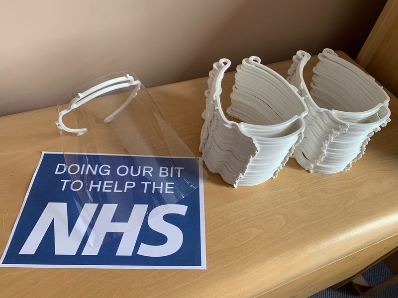 Grimshaw has moved printers into the spare room of partner Andrew Thomas where he makes headbands for the NHS via the National 3D Printing Society.