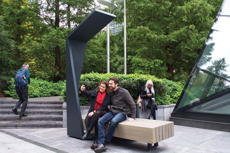 Strawberry’s interactive Smart Bench.