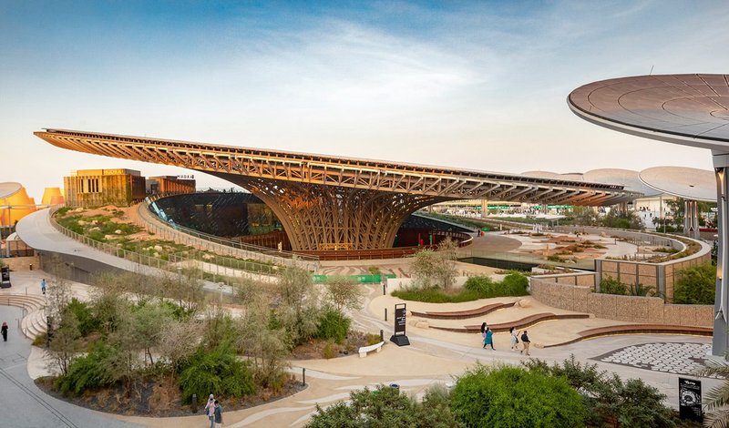 Grimshaw’s Terra - the Sustainability Pavilion at Expo 2020 in Dubai is among is among projects in the exhibition. An earlier iteration of the show was presented at Dubai Design Week 2023, during the UAE’s year of Sustainability and COP28.