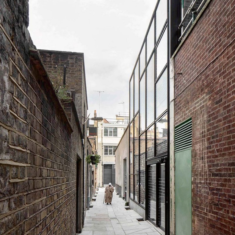 New entrance on Emerald Street, a barely noticeable alleyway off Lamb’s Conduit Street in Holborn.