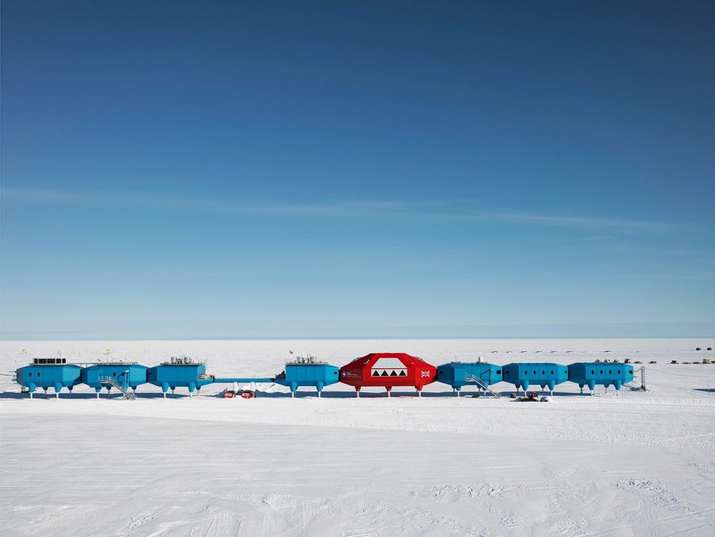 Halley VI British Antarctic Research Station. Hugh Broughton Architects worked with Sean Billings of Billings Design Associates on the façade design.