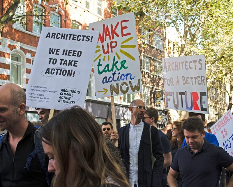 Architects making their voices heard at Global Climate Strike 2019.