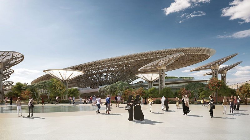 Grimshaw’s Dubai Expo 2020 Sustainability Pavilion. Perhaps not the most sustainable project, creating expo pavilions, but this draws attention to natural world, ecology and technology. It captures water from the humid air, as well as solar power.