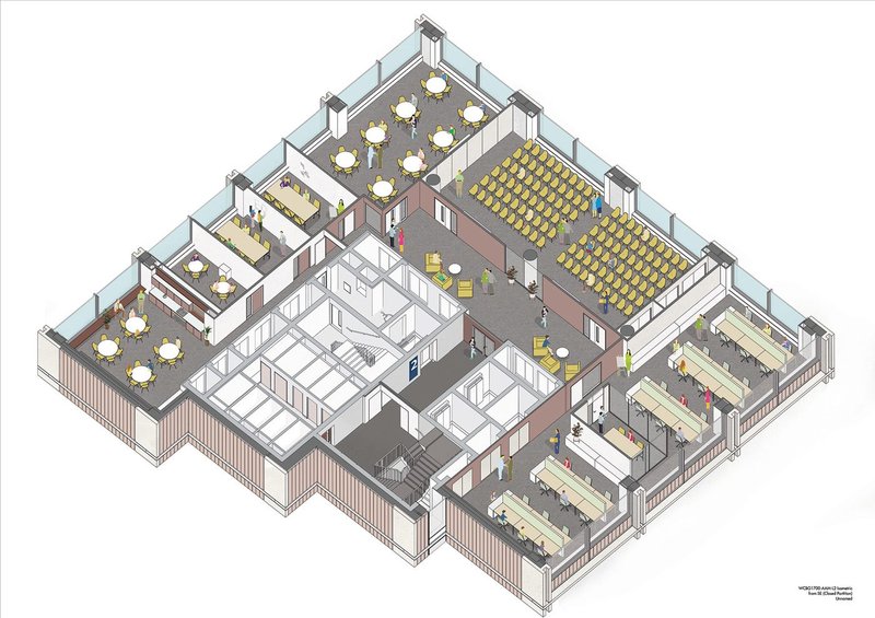 Isometric drawing (closed partition).
