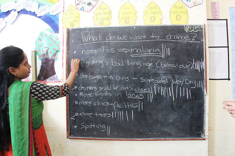 The class vote for Mariamma Nagar neighbourhood design themes, 2014.