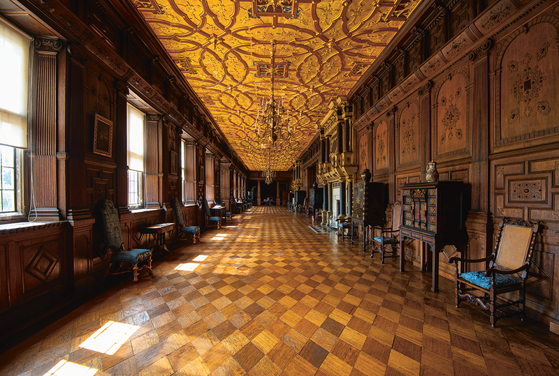 The grand walking and talking spaces of Hatfield House.