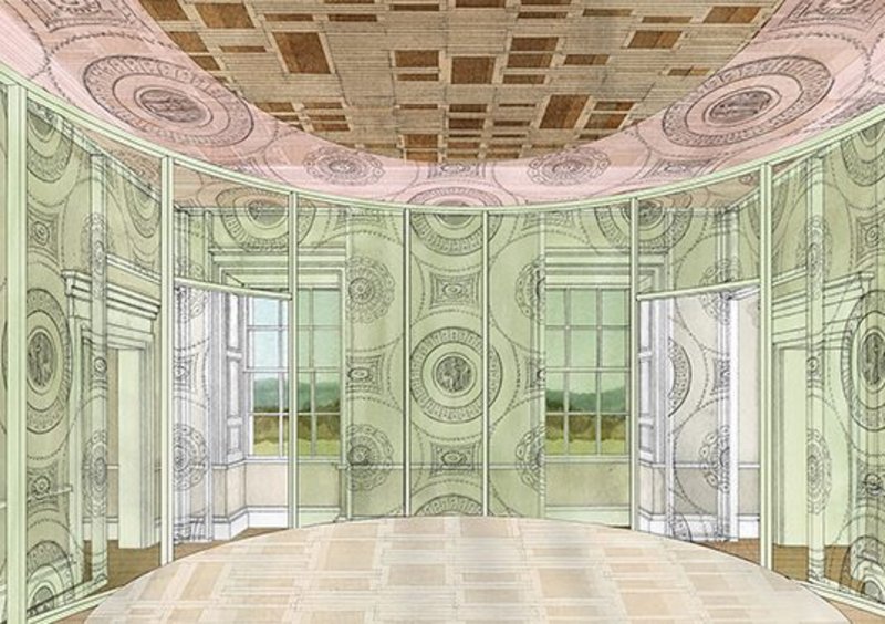 Robert Adam Rooms. Detail. Pencil, watercolour, CAD and photocopied layers digitally overlaid.