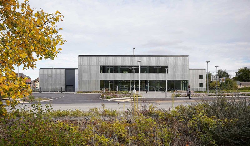 The building faces towards the quieter access road to Dudley Zoo, allowing it to be almost entirely naturally ventilated.