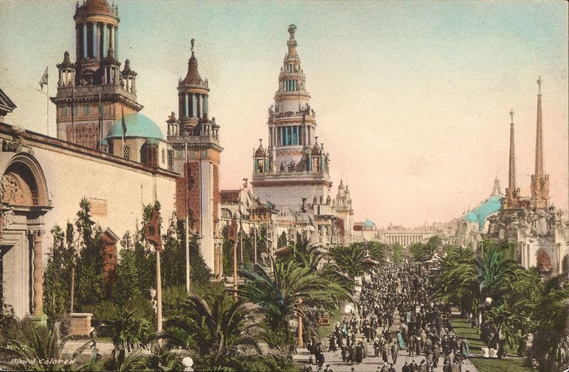 The Tower of Jewels at the Panama-Pacific International Exposition 1915. Albertype PC Avenue of Palms.