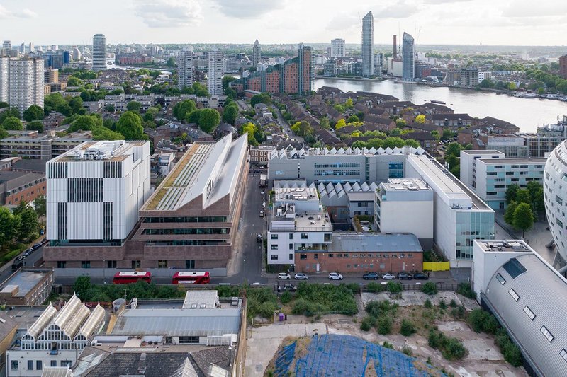 The new Herzog & de Meuron buildings bulk up the RCA campus at Battersea.
