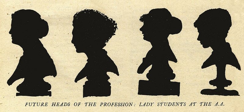The first cohort of four 'lady students' at the AA.