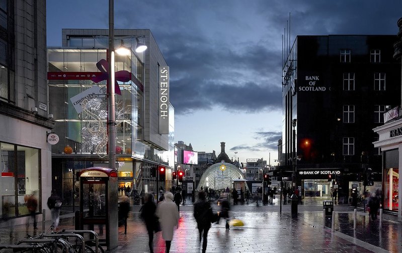 View of St Enoch Subway Station from Buchanan Street.