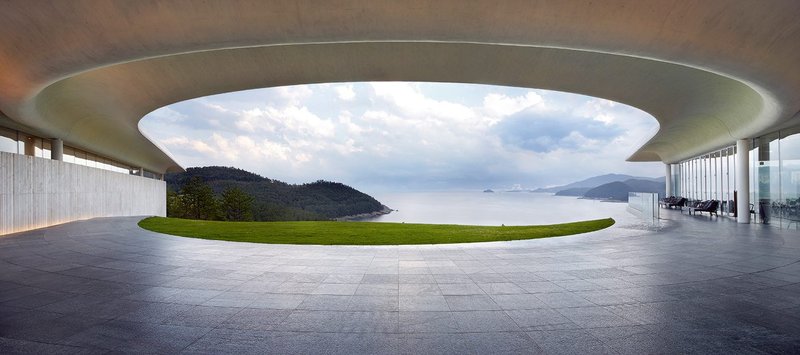 The roof on the Southcape Clubhouse on Changseon Island is of exquisite rippled concrete.