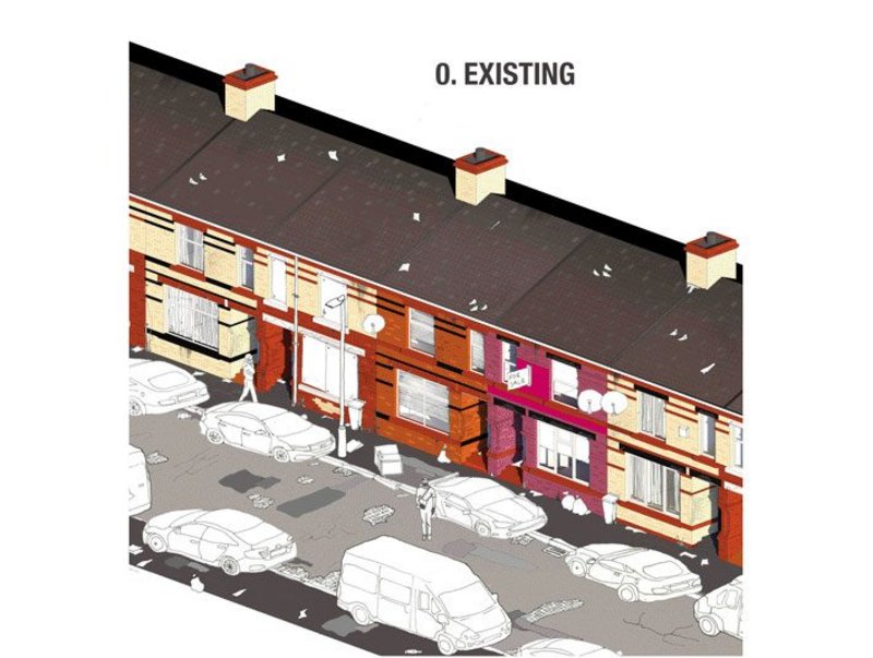 Terraces along a rat run with the street and building stock slowly deteriorating.