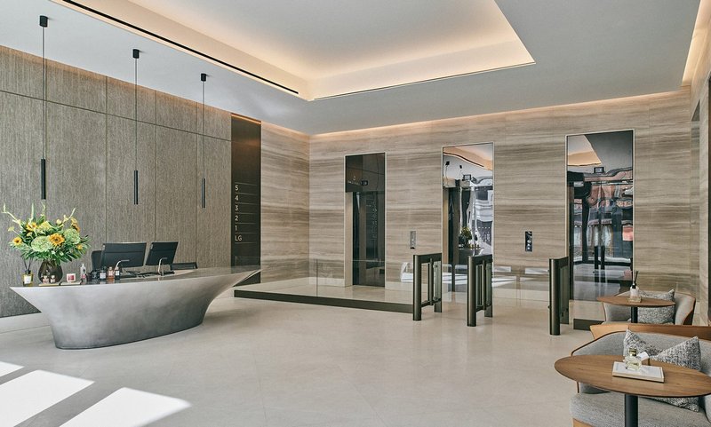 The state-of-the-art reception at the boutique offices in Kensington.