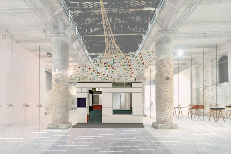 Visualisation of Anupama Kundoo’s Building Knowledge installation in the Arsenale at this year’s Venice Architecture Biennale.