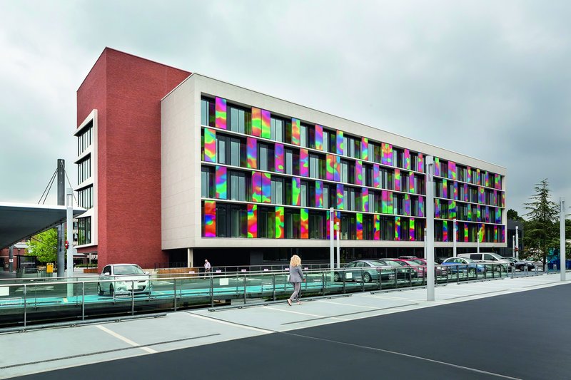 Ventilated façade of the ZOL hospital in Genk, Belgium.