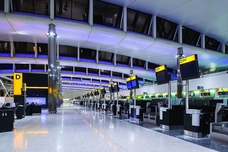 With the huge media screens concentrated in the transition zone, the ticketing hall seems remarkably clean and uncluttered. Studio Fractal’s lighting strategy, set within the fabric roof, will ensure the ceiling colour changes subtly over the day.