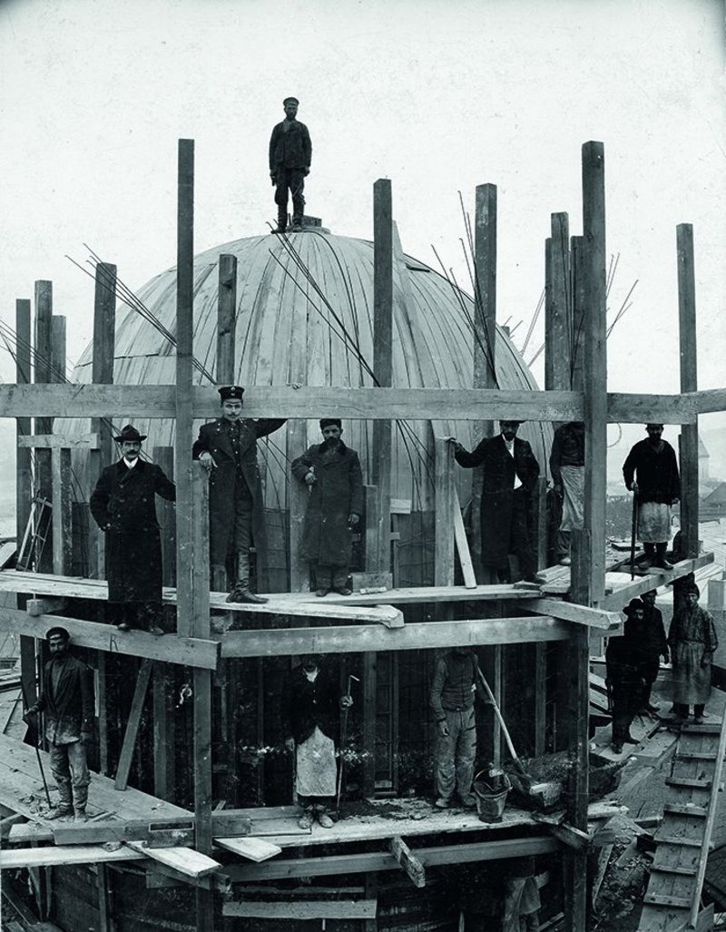 The Armenian Church of St George in Tblisi, Georgia, under construction in 1903 using the Hennebique system.