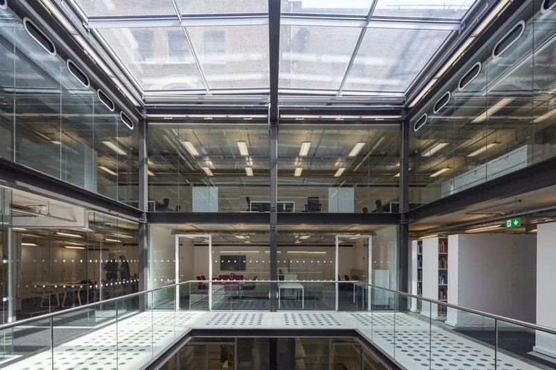 The glass-roofed atrium at WCEC