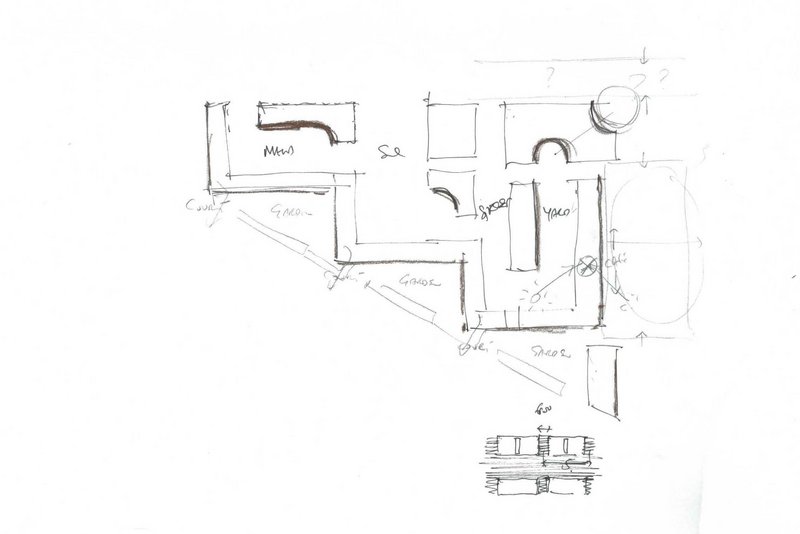 Sketch by Simon Henley of Henley Halebrown for the masterplan for phases 3 & 4 of the Kings Crescent Estate regeneration in Stoke Newington, north London. The configuration of buildings framing recognisable types of urban spaces has social connotations for the homes and work spaces planned around them.