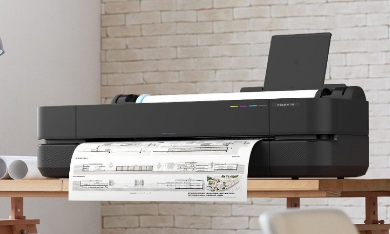 HP DesignJet: The energy-efficient printer series with recycled plastic parts and ink cartridges made from recycled materials.