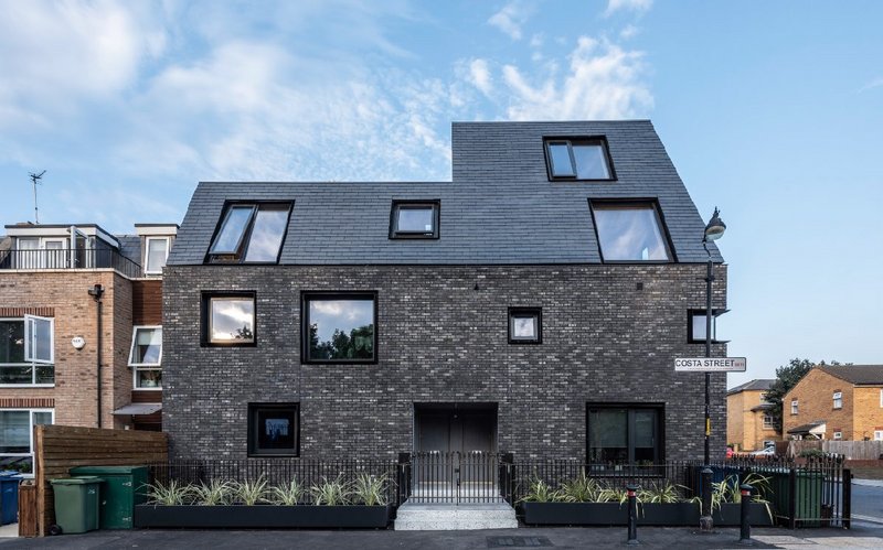 Cupaclad 101 Logic natural slate facade at Costa Street, Peckham. WHAT_Architecture.