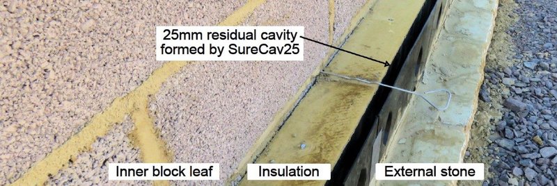 SureCav25 was developed to allow an extra 25mm of insulation in the same cavity.