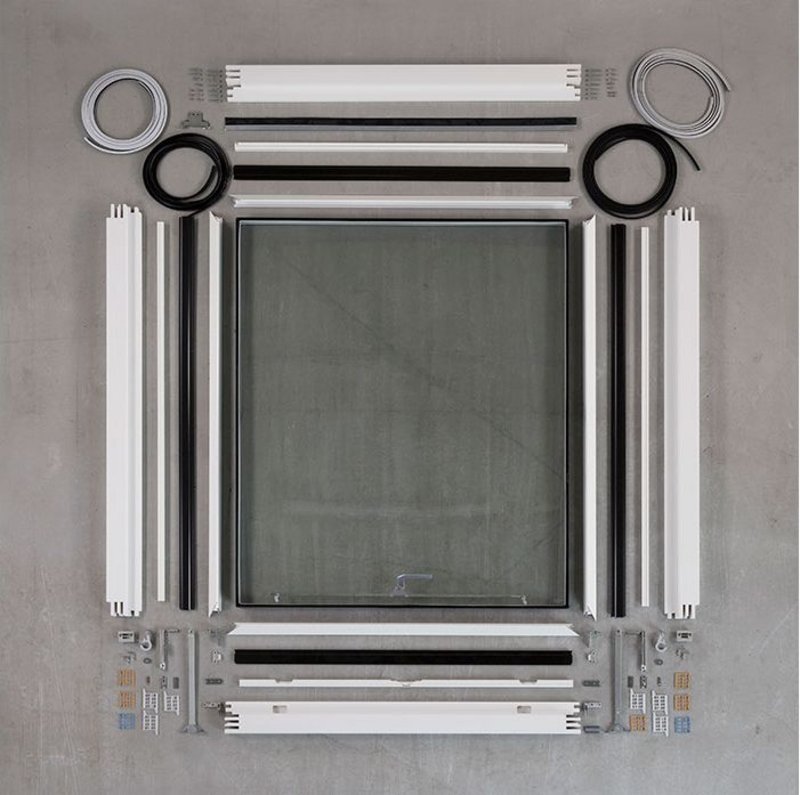 The Velfac 200 window system: 93 per cent of its components can be taken apart, sorted and reused.
