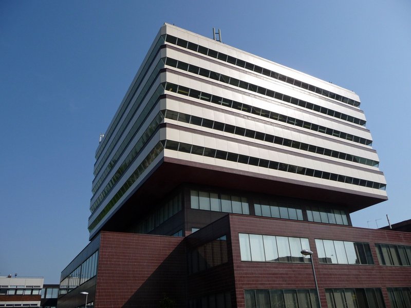 Modernism struck for the large second phase of Larkin's library by Castle Park Dean and Hook.