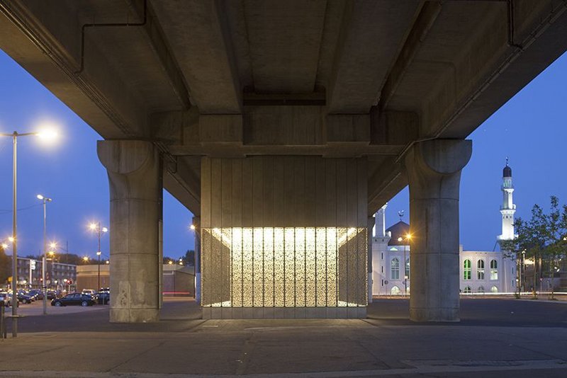 West elevation of metro station