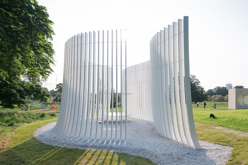 Asif Khan's tea house, the structure around it growing out of the ground .