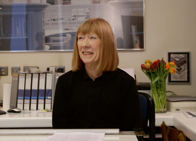 Eldred Evans in 2014, photographed by Anouk Ahlborn for the AA XX 100 oral history project, celebrating a century of women at the Architectural Association.